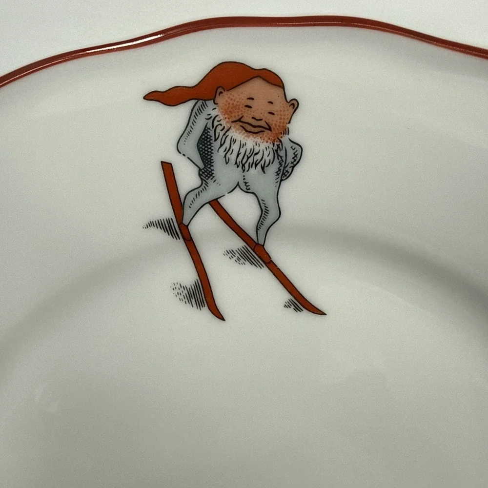 Porsgrund Nisse Bread Plate Made In‎ Norway Gnome Motif Lot Of 3